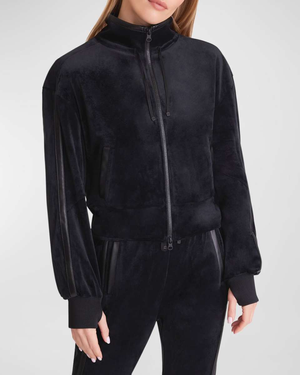 Sporty Velour Track Jacket
